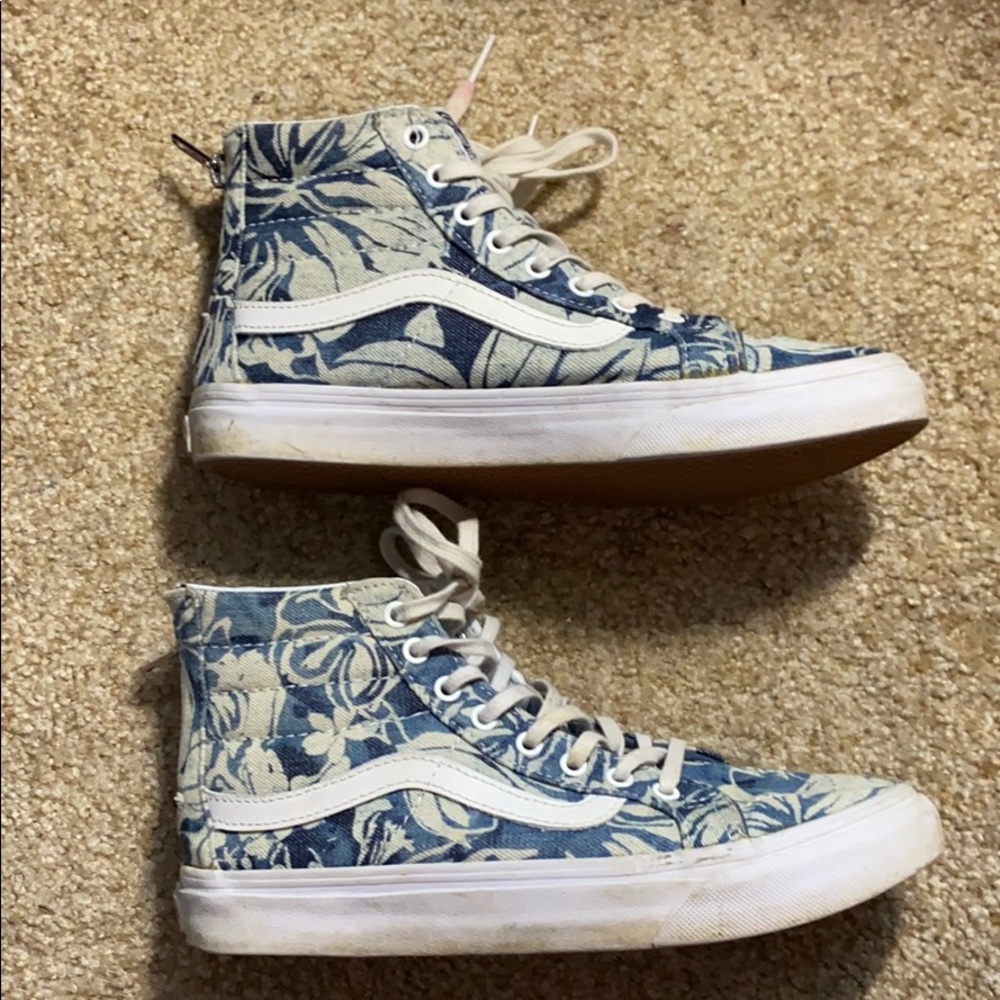 Rare Blue Floral High Top Vans